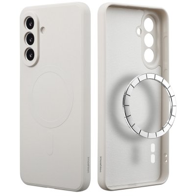 IMOSHION Coque adapt&eacute; &agrave; Samsung Galaxy A56 (5G) -  Coque Couleur avec MagSafe - Beige