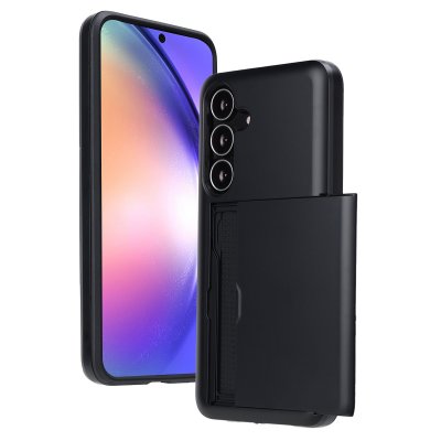 IMOSHION Coque adapt&eacute; &agrave; Samsung Galaxy S25 FE -  Coque arri&egrave;re avec porte-cartes - Noir