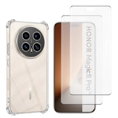 PHONILLICO Coque antichoc pour Honor Magic 8 Pro 5G et 2 Verres Tremp&eacute; Film Protection Ecran