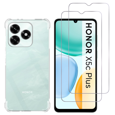 PHONILLICO Coque antichoc pour Honor X5c Plus et 2 Verres Tremp&eacute; Film Protection Ecran