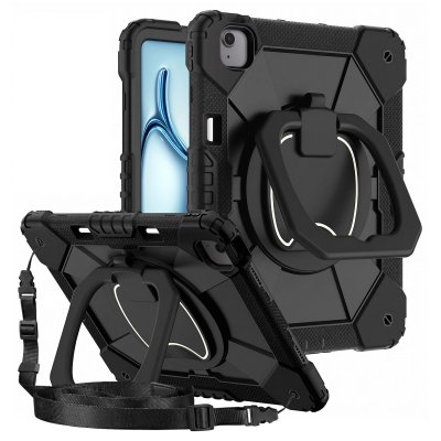 AVIZAR Coque Antichoc Pour Ipad Air 13 2024 / 2025 / M4 2026 Avec Poign&eacute;e Support Noir