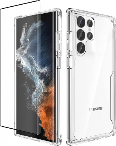 LITTLE BOUTIK Coque antichoc pour Samsung Galaxy S22 Ultra (6,8) et Verre Tremp&eacute; Film Protection Ecran