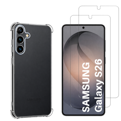 PHONILLICO Coque antichoc pour Samsung Galaxy S26 et 2 Verres Tremp&eacute; Film Protection Ecran