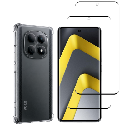 PHONILLICO Coque antichoc pour Xiaomi Poco M8 5G et 2 Verres Tremp&eacute; Film Protection Ecran
