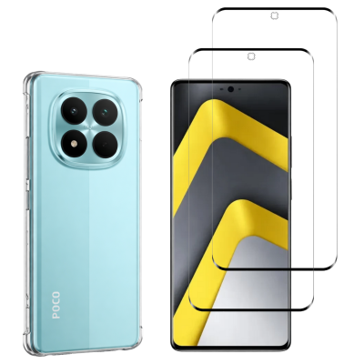 PHONILLICO Coque antichoc pour Xiaomi Poco M8 PRO 5G et 2 Verres Tremp&eacute; Film Protection Ecran