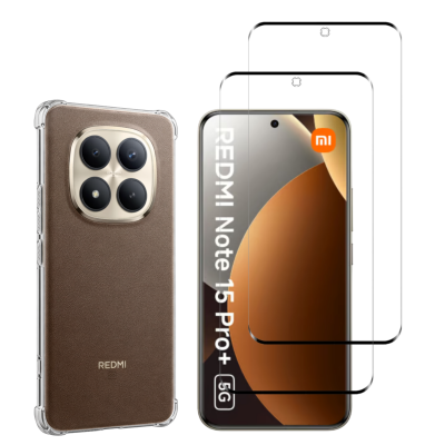 PHONILLICO Coque antichoc pour Xiaomi Redmi Note 15 PRO PLUS 5G et 2 Verres Tremp&eacute; Film Protection Ecran