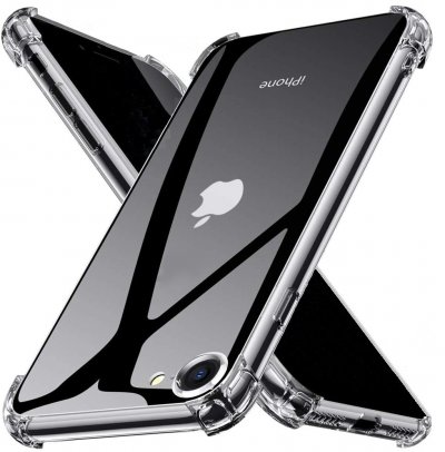 PHONILLICO Coque Antichoc Silicone Transparent pour iPhone SE 2020 / SE 2022