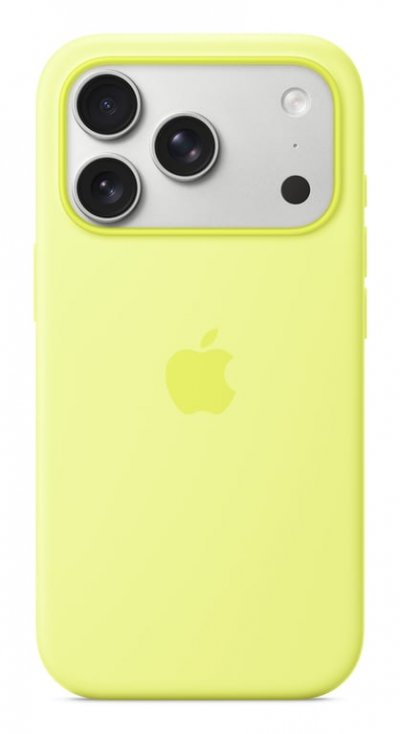 APPLE Coque  en silicone avec MagSafe jaune fluo pour iPhone 17 Pro