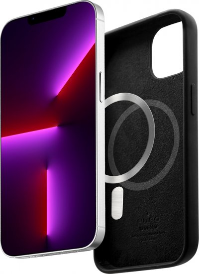 PURO Coque Apple iPhone 12 / 12 Pro Silicone Icon MagSafe Noir  - Neuf