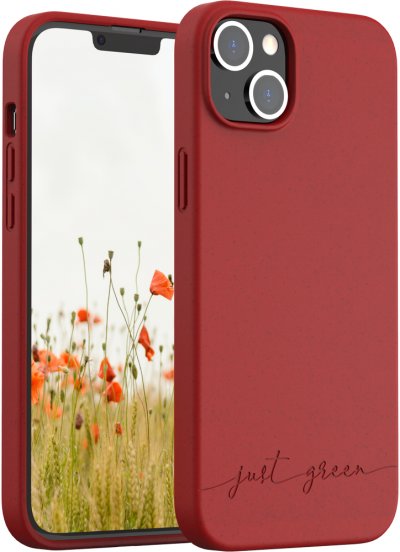 JUST GREEN Coque Apple iPhone 14 Plus Biod&eacute;gradable Rouge  - Neuf