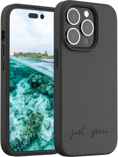 JUST GREEN Coque Apple iPhone 14 Pro Biod&eacute;gradable Noire  - Neuf