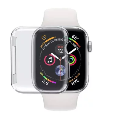 AVIZAR Coque Apple Watch 44mm Protection Ecran Silicone Anti-rayures - Transparent