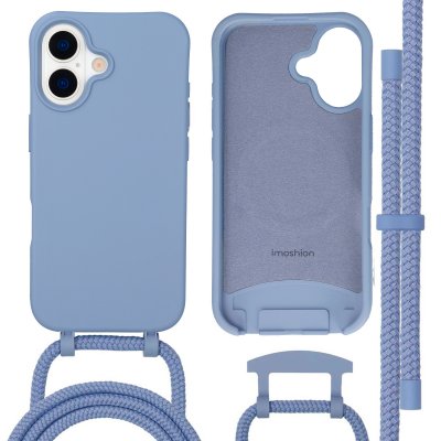 IMOSHION Coque arri&egrave;re Color avec cordon amovible et MagSafe pour iPhone 17 - Ash Blue