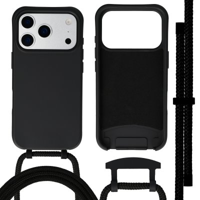 IMOSHION Coque arri&egrave;re Color avec cordon amovible et MagSafe pour iPhone 17 Pro Max - Noir