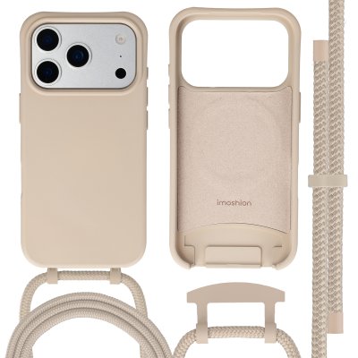 IMOSHION Coque arri&egrave;re Color avec cordon amovible et MagSafe pour iPhone 17 Pro Max - Nude