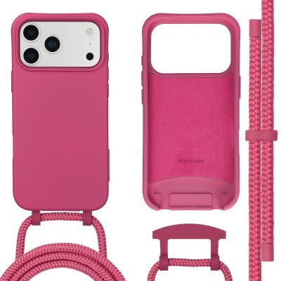 IMOSHION Coque arri&egrave;re Color avec cordon amovible et MagSafe pour iPhone 17 Pro Max - Raspberry