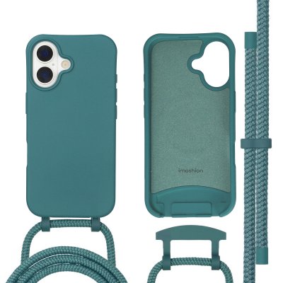 IMOSHION Coque arri&egrave;re Color avec cordon amovible et MagSafe pour iPhone 17 - Vert fonc&eacute;