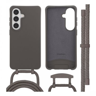 IMOSHION Coque arri&egrave;re Color avec cordon amovible et MagSafe pour Samsung Galaxy S26 - Black Coffee