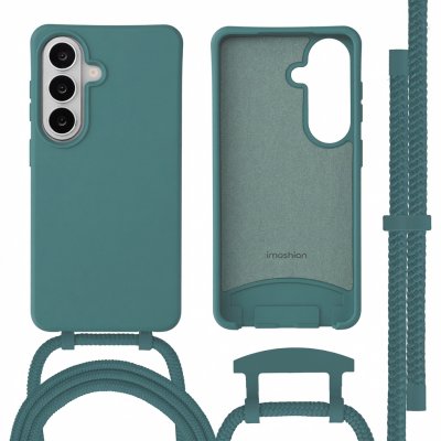 IMOSHION Coque arri&egrave;re Color avec cordon amovible et MagSafe pour Samsung Galaxy S26 - Dark Green