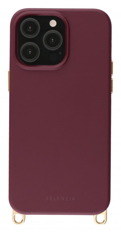 SELENCIA Coque arri&egrave;re iPhone 13 Pro Rivi&egrave;ra MagSafe avec crochets amovibles - Rouge