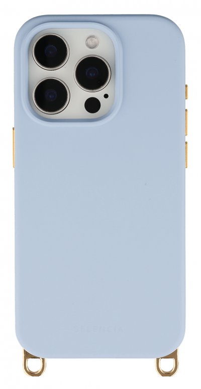 SELENCIA Coque arri&egrave;re iPhone 15 Pro MagSafe Crochets Amovibles Powder Blue