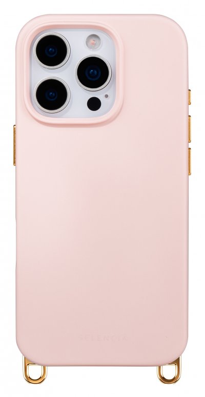 SELENCIA Coque arri&egrave;re iPhone 16 Pro MagSafe Crochets Amovibles Silicone Rose