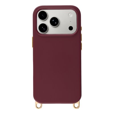 SELENCIA Coque arri&egrave;re iPhone 17 Pro Rivi&egrave;ra MagSafe crochets amovibles Rouge