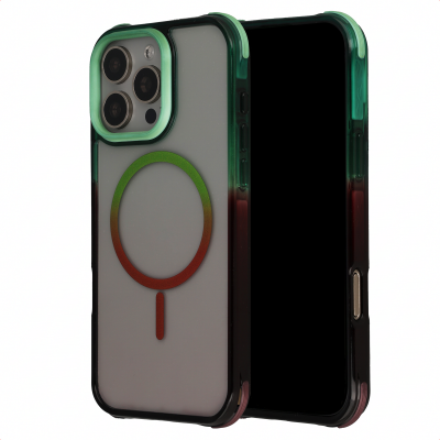 SELENCIA Coque arri&egrave;re MagSafe Gradient pour iPhone 16 Pro Max - Vert / Brun