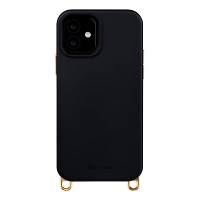 SELENCIA Coque arri&egrave;re Rivi&egrave;ra MagSafe avec crochets amovibles pour iPhone 12 / 12 Pro - Velvet Black