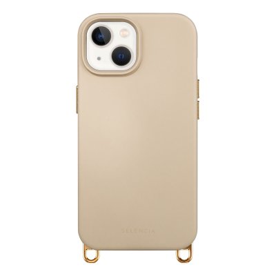 SELENCIA Coque arri&egrave;re Rivi&egrave;ra MagSafe avec crochets amovibles pour iPhone 15 - Milky Latte