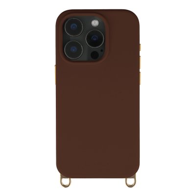 SELENCIA Coque arri&egrave;re Rivi&egrave;ra MagSafe avec crochets amovibles pour iPhone 15 Pro - Choco Brown