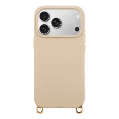 SELENCIA Coque arri&egrave;re Rivi&egrave;ra MagSafe avec crochets amovibles pour iPhone 17 Pro - Milky Latte