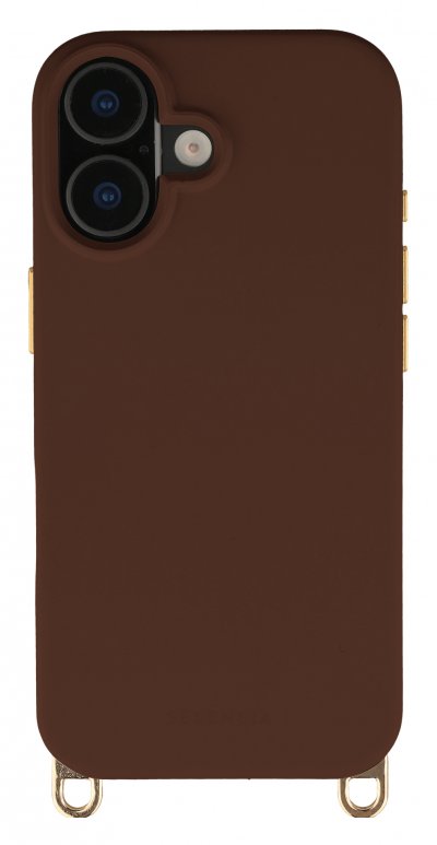 SELENCIA Coque arri&egrave;re Rivi&egrave;ra MagSafe crochets amovibles Silicone pour iPhone 17 Choco Brown