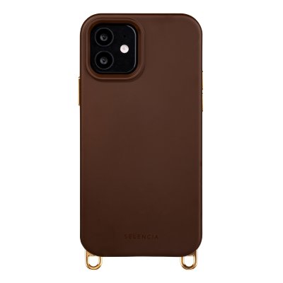 SELENCIA Coque arri&egrave;re Rivi&egrave;ra MagSafe pour iPhone 12 / 12 Pro - Choco Brown