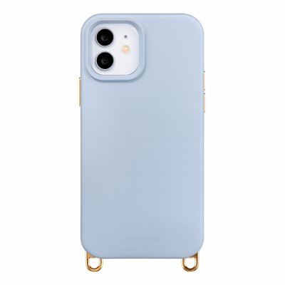 SELENCIA Coque arri&egrave;re Rivi&egrave;ra MagSafe pour iPhone 12 / 12 Pro - Crochets amovibles - Silicone - Powder Blue