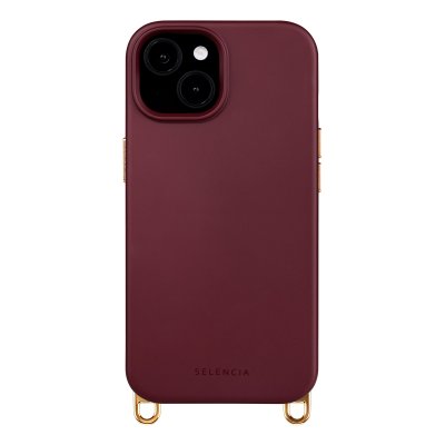 SELENCIA Coque arri&egrave;re Rivi&egrave;ra MagSafe pour iPhone 15 - Rouge
