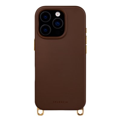 SELENCIA Coque arri&egrave;re Rivi&egrave;ra MagSafe pour iPhone 16 Pro - Choco Brown