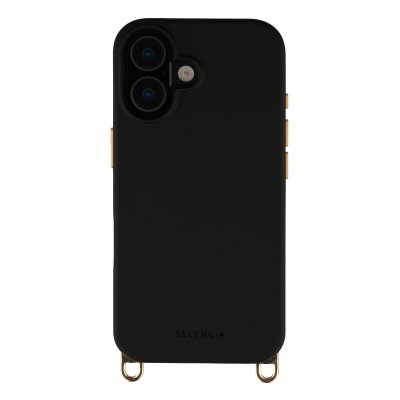 SELENCIA Coque arri&egrave;re Rivi&egrave;ra MagSafe pour iPhone 17 - Crochets amovibles - Noir