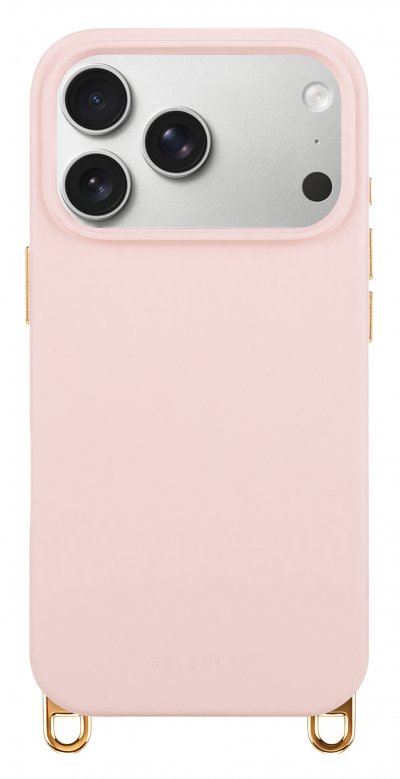 SELENCIA Coque arri&egrave;re Rivi&egrave;ra MagSafe pour iPhone 17 Pro - Crochets amovibles, Sorbet Pink