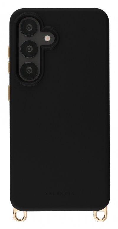 SELENCIA Coque arri&egrave;re Rivi&egrave;ra MagSafe pour Samsung Galaxy S25 / S24 avec crochets amovibles Noir