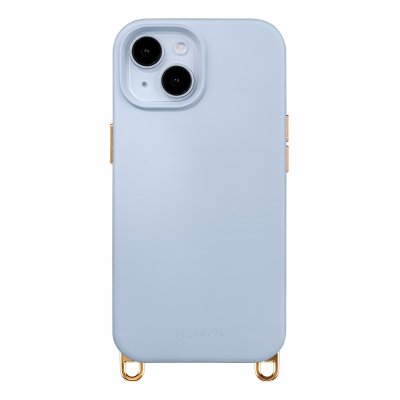 SELENCIA Coque arri&egrave;re Rivi&egrave;ra pour iPhone 15 MagSafe crochets amovibles Silicone Bleu