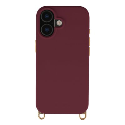SELENCIA Coque arri&egrave;re Rivi&egrave;ra pour iPhone 16 MagSafe crochets amovibles Silicone Rouge