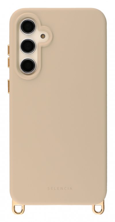 SELENCIA Coque arri&egrave;re Samsung Galaxy S23 FE Rivi&egrave;ra MagSafe avec crochets amovibles - Beige