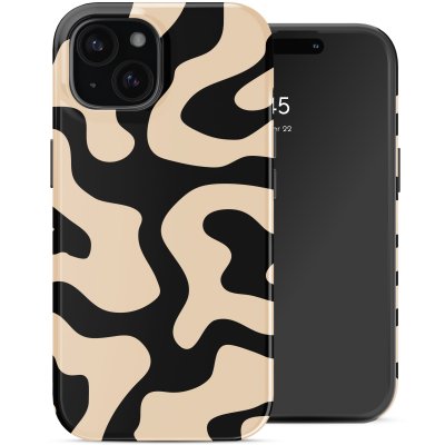 SELENCIA Coque arri&egrave;re Vivid avec MagSafe pour iPhone 15 - Art Wave Black