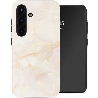 SELENCIA Coque arri&egrave;re Vivid avec MagSafe pour Samsung Galaxy S25 - Golden Beige Marble