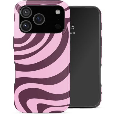 SELENCIA Coque arri&egrave;re Vivid pour iPhone 17 Pro - Wavy Swirl Pink Plum