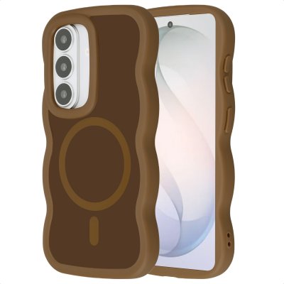 SELENCIA Coque arri&egrave;re Wavy avec MagSafe pour Samsung Galaxy S26 - Mocha Brown