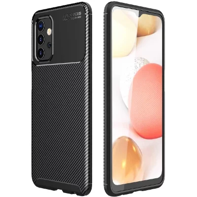 XEPTIO Coque bross&eacute;e noire pour Samsung Galaxy A32 5G Carbon Antichoc