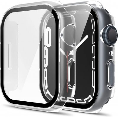 PHONILLICO Coque compatible apple Watch 45mm Serie 7 - Protection rigide &eacute;tui transparent &eacute;cran verre tremp&eacute;