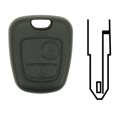 NEORIV Coque de cl&eacute; compatible Peugeot Citroen 2 boutons